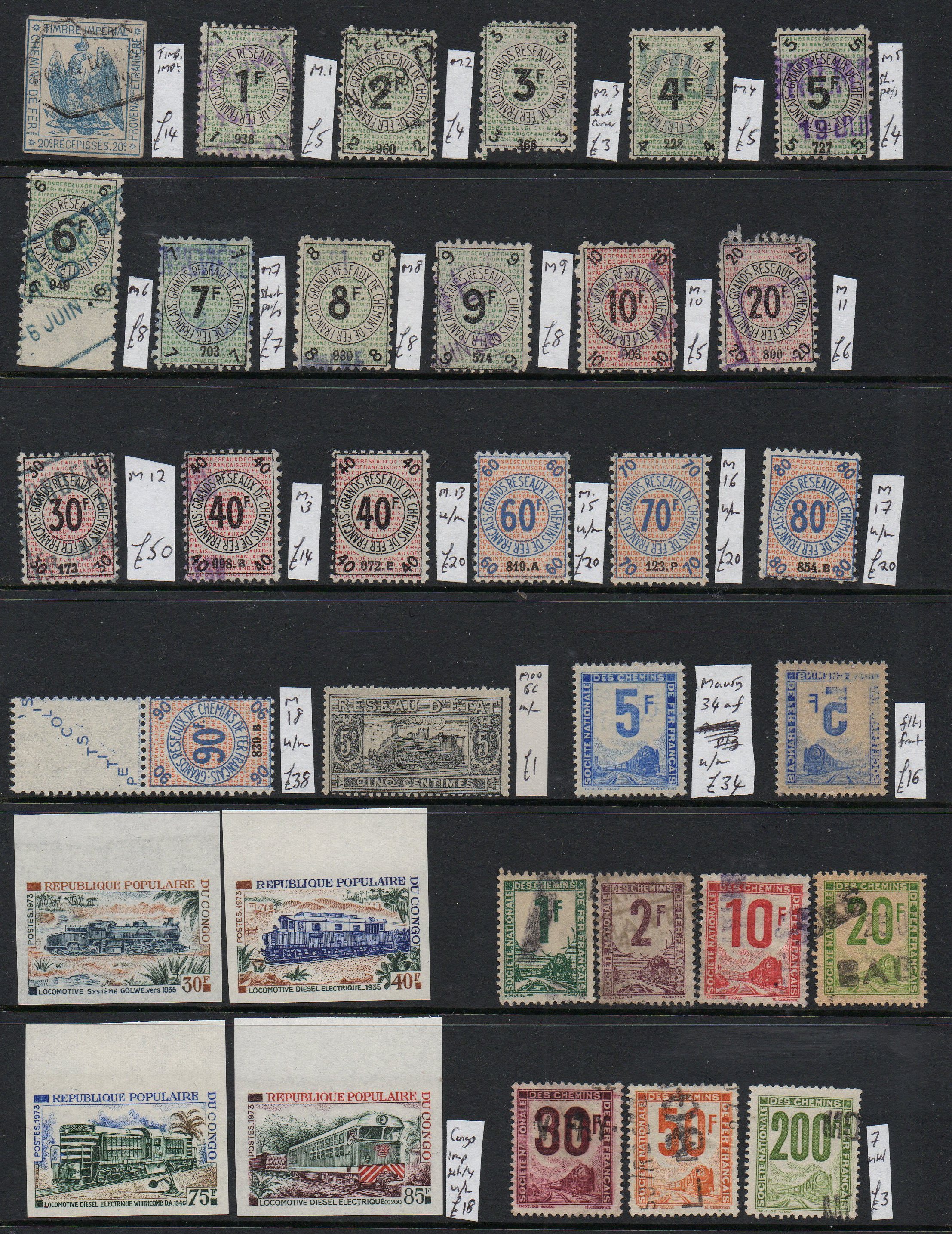 Railway Stamps Train Stamps Sellos Ferroviarios Timbres-poste ferroviaires Briefmarken Eisenbahn
